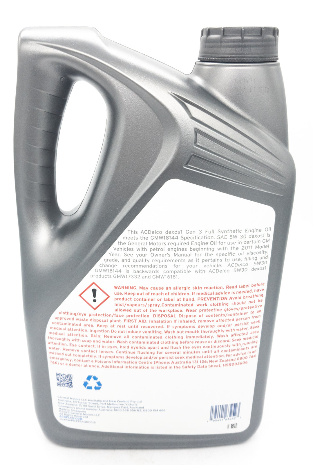 Engine Oil 5ltr DEXOS 1 Longlife Synthetic 5W30 AcDelco 19433509