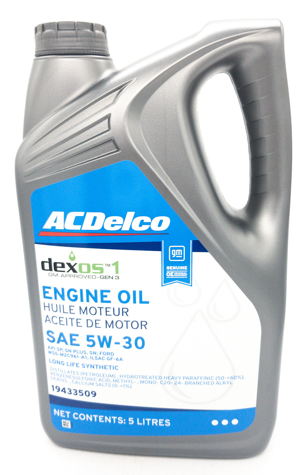 Engine Oil 5ltr DEXOS 1 Longlife Synthetic 5W30 AcDelco 19433509