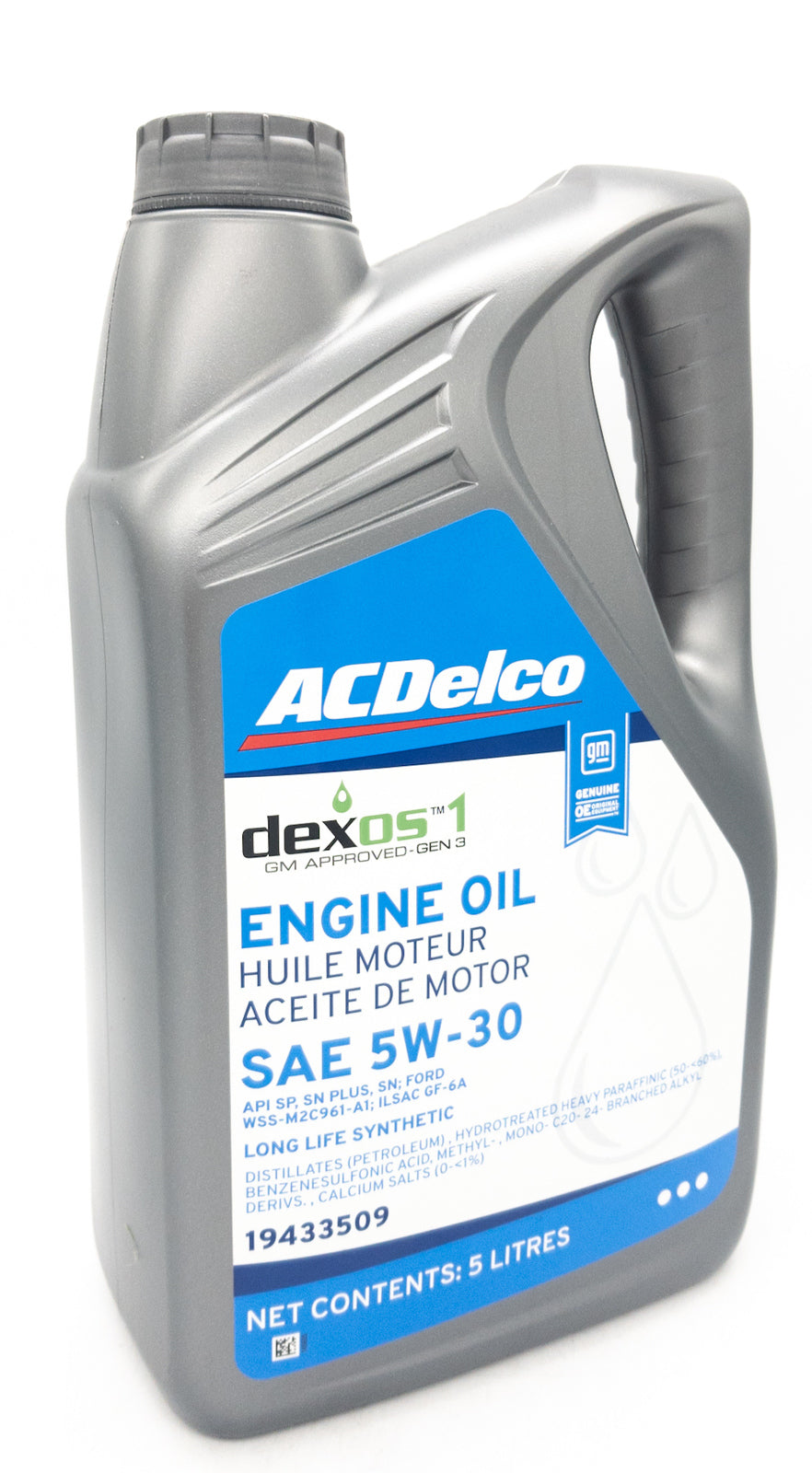Engine Oil 5ltr DEXOS 1 Longlife Synthetic 5W30 AcDelco 19433509