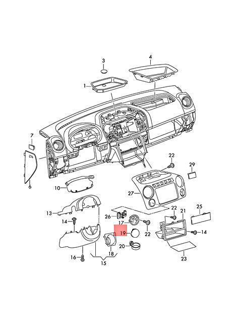 Cap Blank Plug - Centre Console 2H0857298A9B9 for Volkswagen Amarok 2010-2017