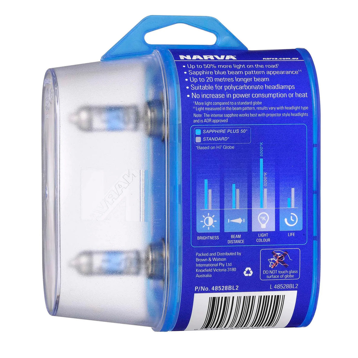 H11 12V 55W Sapphire +50 (Bl2) Narva 48528BL2