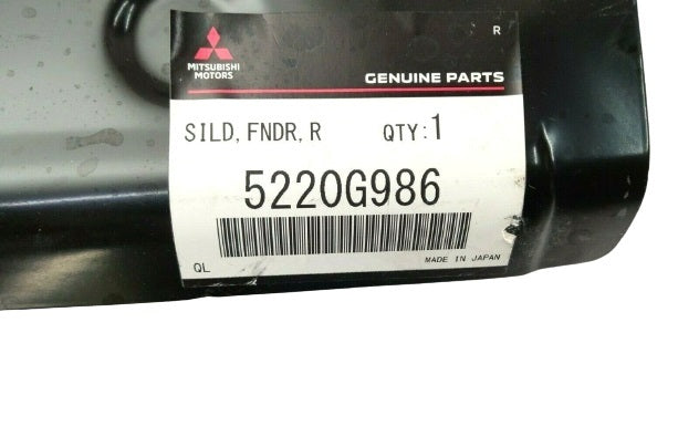Fender Shield Fr Lwr Rh 5220G986 for Mitsubishi