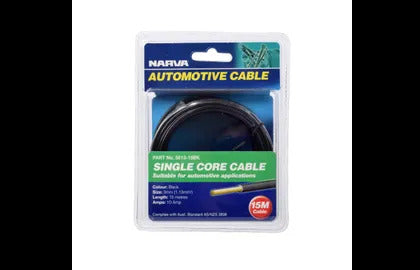 Cable Single Core 3Mm 10A 15M Narva 5813-15BK