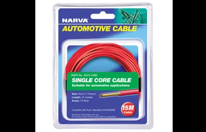 Cable Single Core 3Mm 10A 15M Narva 5813-15RD