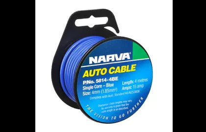 Cable S/Core 4Mm 15A 4M Blue Narva 5814-4BE