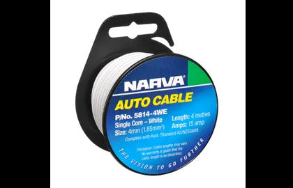 Cable S/Core 4Mm 15A 4M White Narva 5814-4WE