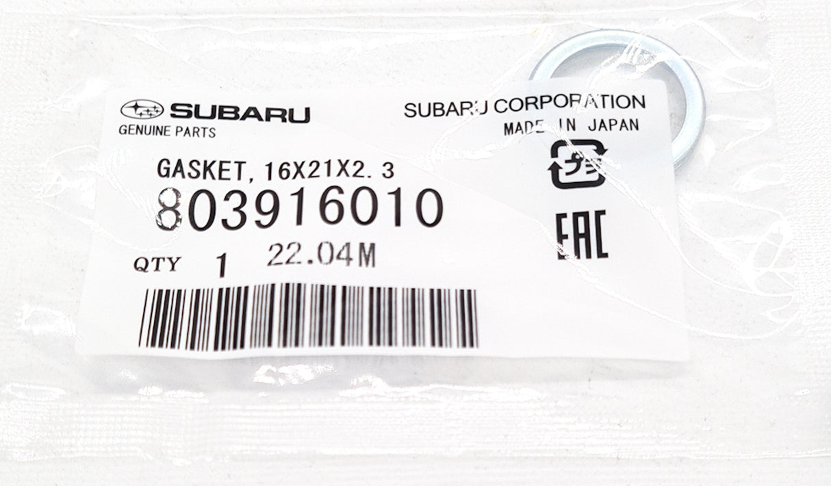 Sump plug washer suitable for Subaru 803916010