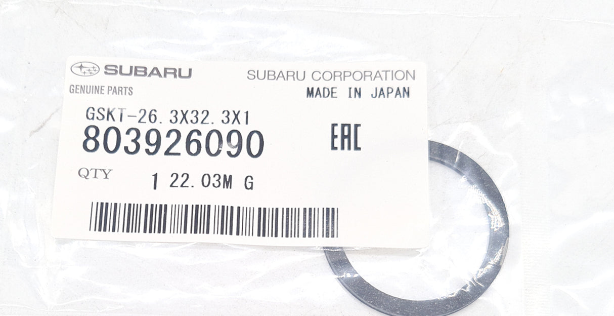 Transmission Drain Plug Washer Gasket 26.3mm X32.3mm X1.0mm 803926090 for Subaru