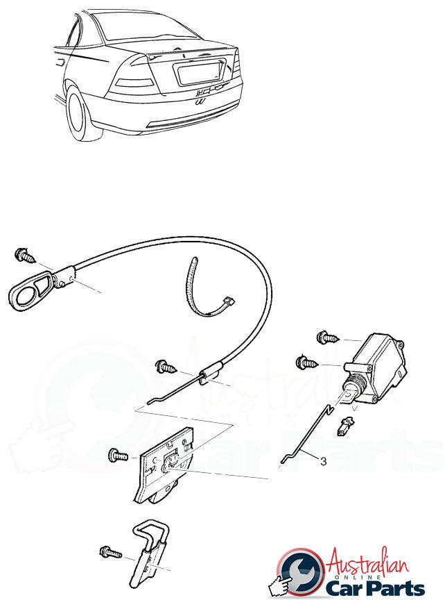 Boot Lock Actuator Rod suitable for Holden Commodore VT VX genuine 92140510 new