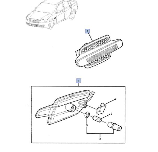 Guard Park/Blinker Flasher Indicator Holden Commodore VE (Right Side)