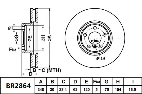 Brake Rotor Front Ultimate Slotted & Dimpled Bendix BR2864-ULT for BMW X5 E70 SAV xDrive 35i 3.0LTP T N55B30A
