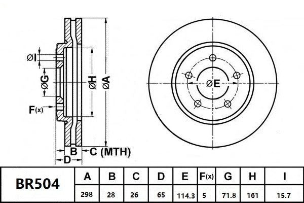 Brake Rotor Front Ultimate Slotted & Dimpled Bendix BR504-ULT for Ford Falcon BF Sedan i (Inc XR6) 4.0LTP BARRA 190
