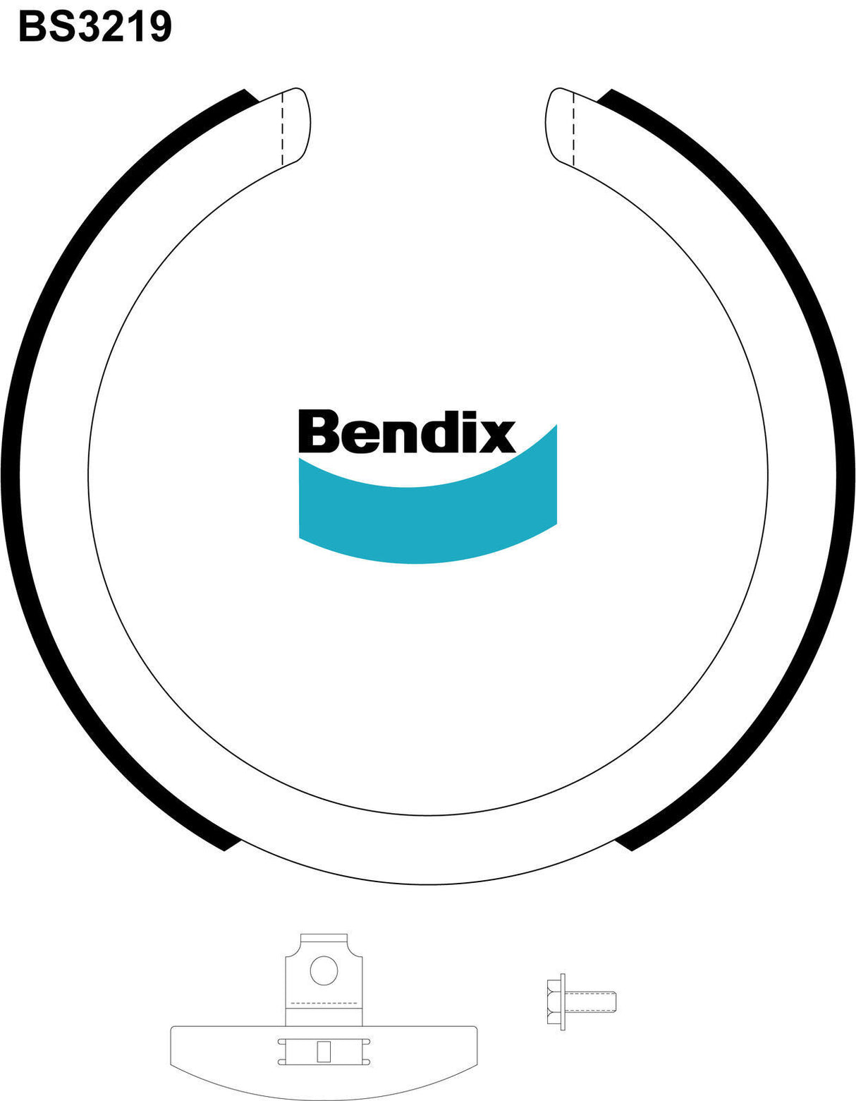 Bendix BS3219 Parkbrake Brake Shoe