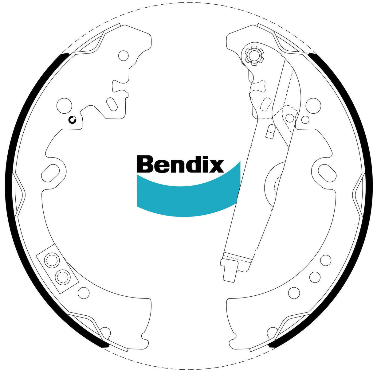 Brake Shoe Set Bendix BS5008 for Toyota Hilux GUN125 Ute D 2.4LTD 2GD FTV
