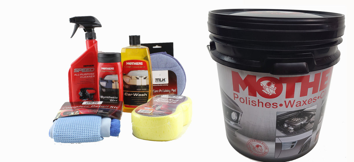Car Wash Bucket Mothers Polish Gift Pack with Mustang Graphic 65GB17