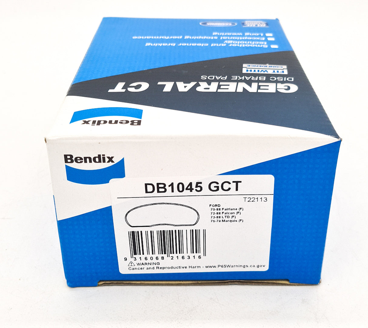 Disc Pad Set Front Bendix DB1045 General CT for Ford XA XB XC XD XE XF ZD ZF ZG ZJ ZL