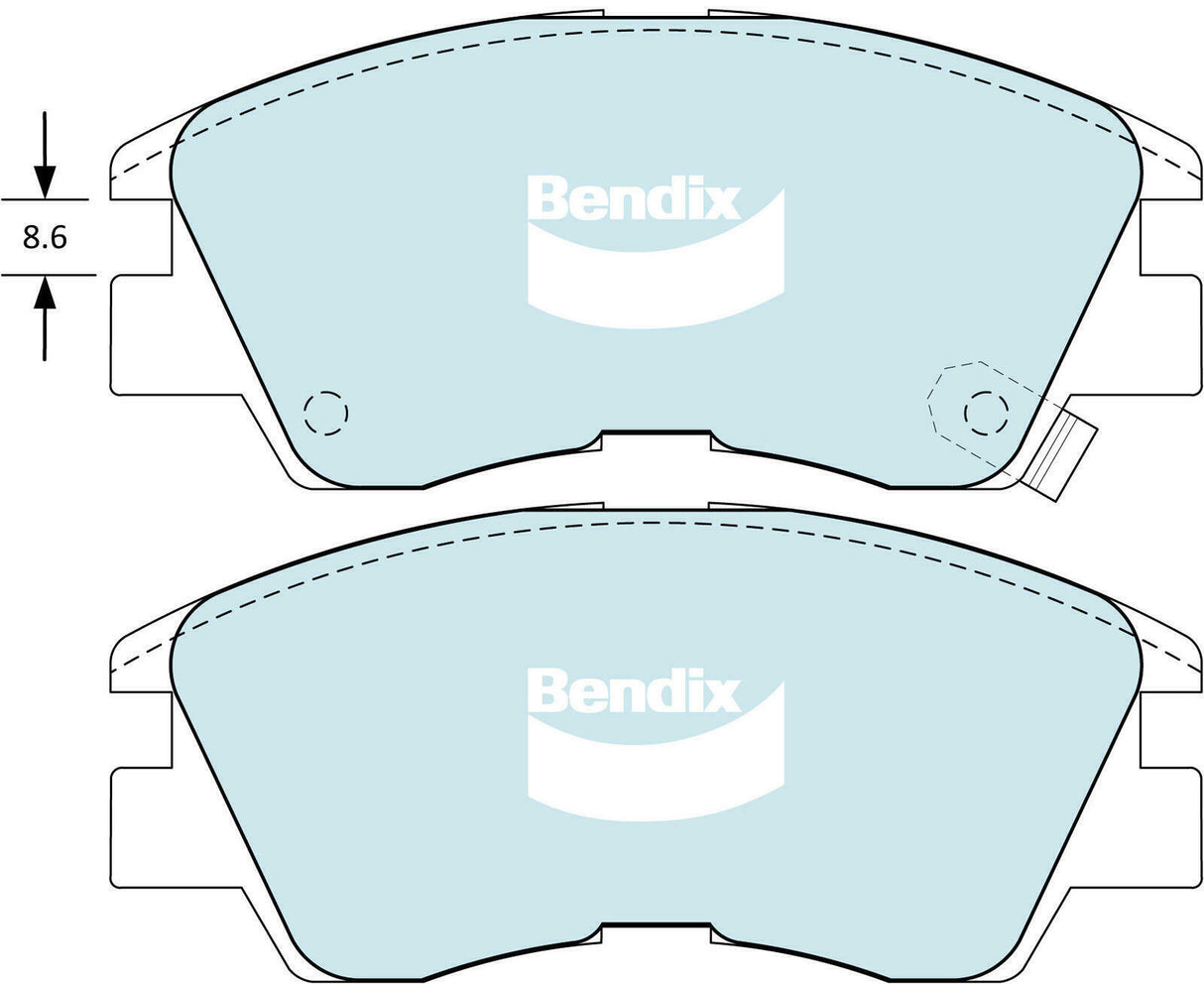 Brake Pads General CT Front Bendix DB1113GCT for Mitsubishi Express SF SG SH SJ WA Van i 2.4LTP 4G64 (16V)