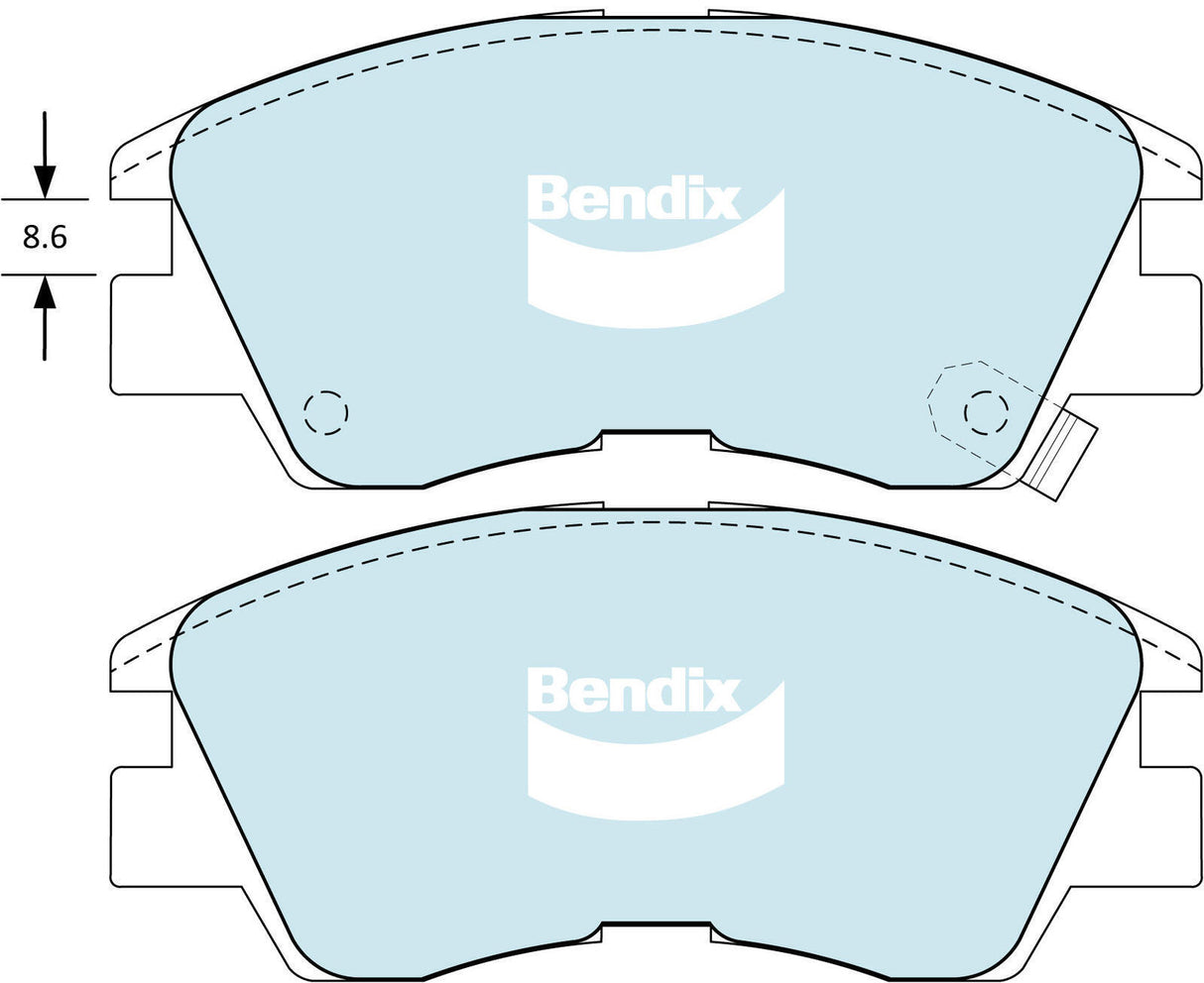 Brake Pads General CT Front Bendix DB1113GCT for Mitsubishi Express SF SG SH SJ WA Van i 2.4LTP 4G64 (16V)