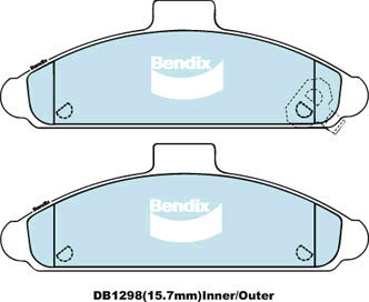 Brake Disc Pad Set Bendix DB1298 GCT For HYUNDAI S COUPE SLC