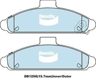 Brake Disc Pad Set Bendix DB1298 GCT For HYUNDAI S COUPE SLC