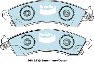 Brake Disc Pad Set Front Bendix DB1353 Ult For CHEVROLET FORD HOLDEN HSV