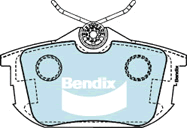 Brake Disc Pad Set Rear Bendix DB1382 GCT For MITSUBISHI PROTON SMART VOLVO