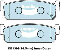 Brake Disc Pad Set Bendix DB1399 GCT For NISSAN STAGEA WC34 2.5 Turbo