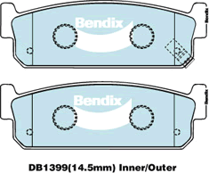 Brake Disc Pad Set Bendix DB1399 GCT For NISSAN STAGEA WC34 2.5 Turbo