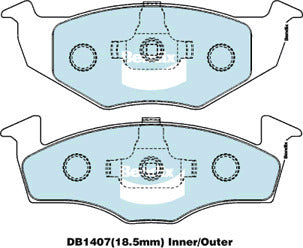 Brake Disc Pad Set Bendix DB1407 GCT For SEAT VW CORDOBA IBIZA POLO