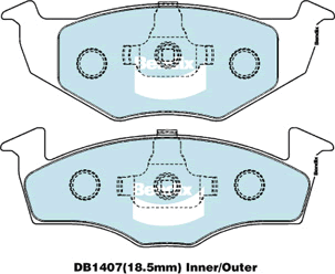 Brake Disc Pad Set Bendix DB1407 GCT For SEAT VW CORDOBA IBIZA POLO