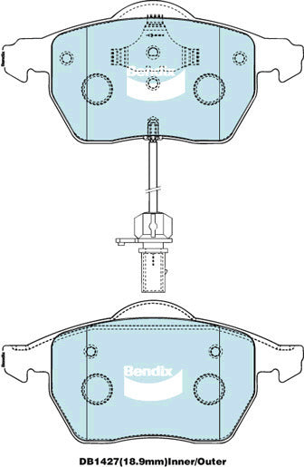 Brake Disc Pad Set Front Bendix DB1427 Ult For AUDI SKODA VW PASSAT SUPERB A6 A4