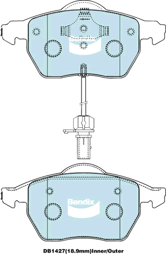 Brake Disc Pad Set Front Bendix DB1427 Ult For AUDI SKODA VW PASSAT SUPERB A6 A4