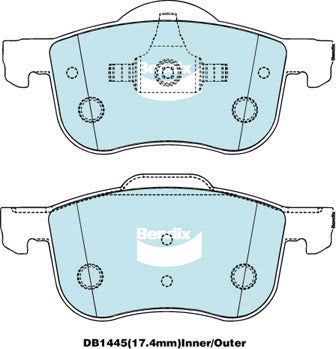 Brake Disc Pad Set Bendix DB1445 GCT For MAZDA VOLVO 6 S60 V70 XC70