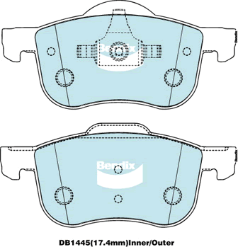 Brake Disc Pad Set Bendix DB1445 GCT For MAZDA VOLVO 6 S60 V70 XC70