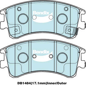 Brake Disc Pad Set Front Bendix DB1484 GCT For MAZDA 6 GY