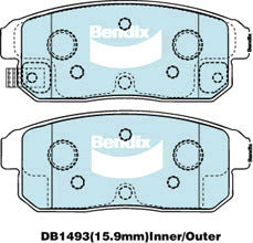 Brake Disc Pad Set Rear Bendix DB1493 GCT For NISSAN MAXIMA J31