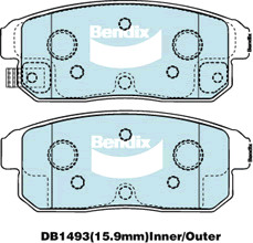 Brake Disc Pad Set Rear Bendix DB1493 GCT For NISSAN MAXIMA J31