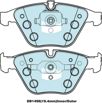 Brake Disc Pad Set Bendix DB1498 GCT For BMW 1/3/5/E60/6/7