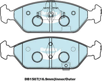 Brake Disc Pad Set Bendix DB1507 GCT For KIA SPECTRA FB 1.8