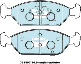 Brake Disc Pad Set Bendix DB1507 GCT For KIA SPECTRA FB 1.8