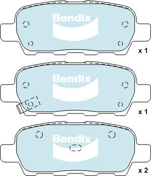 Brake Disc Pad Set Rear Bendix DB1509 4WD For INFINITI NISSAN RENAULT SUZUKI KOLEOS GRAND VITARA