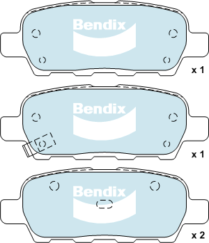 Brake Disc Pad Set Rear Bendix DB1509 GCT For INFINITI NISSAN RENAULT SUZUKI KOLEOS GRAND VITARA