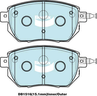 Brake Disc Pad Set Front Bendix DB1516 4WD