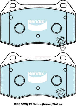 Brake Disc Pad Set Bendix DB1520 GCT