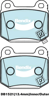 Brake Disc Pad Set Rear Bendix DB1521 Ult For MITSUBISHI NISSAN SUBARU