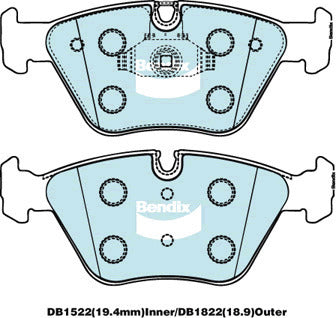 Brake Disc Pad Set Bendix DB1522 Ult For BMW 3 5 X3 MG ZS
