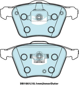 Brake Pads 4WD/SUV Bendix DB16614WD for Volvo XC90 275 SUV D5 AWD 2.4LTD D5244 T5 D5244 T