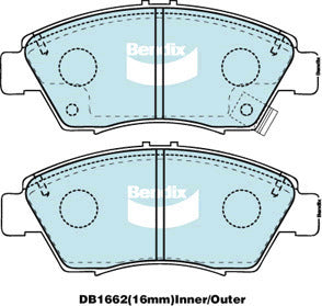 Brake Disc Pad Set Bendix DB1662 GCT For HONDA CIVIC ET ES 1.3L FD FA 1.3L