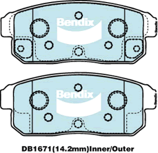 Brake Disc Pad Set Bendix DB1671 GCT For MAZDA RX-8 SE17 1.3L SUZUKI IGNIS FH 1.5L