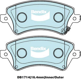 Brake Disc Pad Set Front Bendix DB1714 GCT For Toyota Corolla ZZE122 1.8